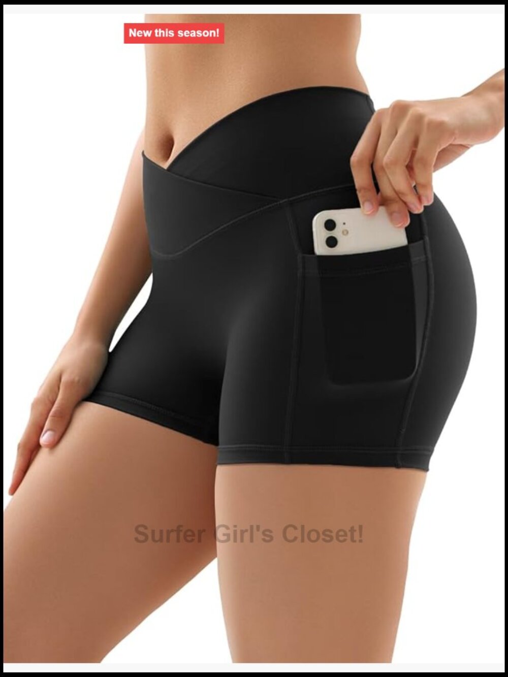 Buttery Soft High Waisted Crossover Biker Shorts with Pockets 3" Inseam